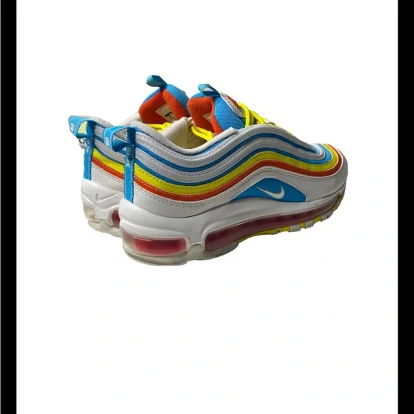 Youth Nike Air max 97 “Summer Pack” Sz 4Y GS White Blue Yellow CK0052-400 WMNS 6 - Picture 3 of 13